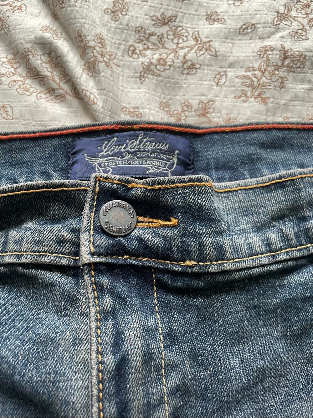 Levi's  Dark Blue Denim Cotton Midi Skirt with Back Pocket Stitching - Picture 8 of 10